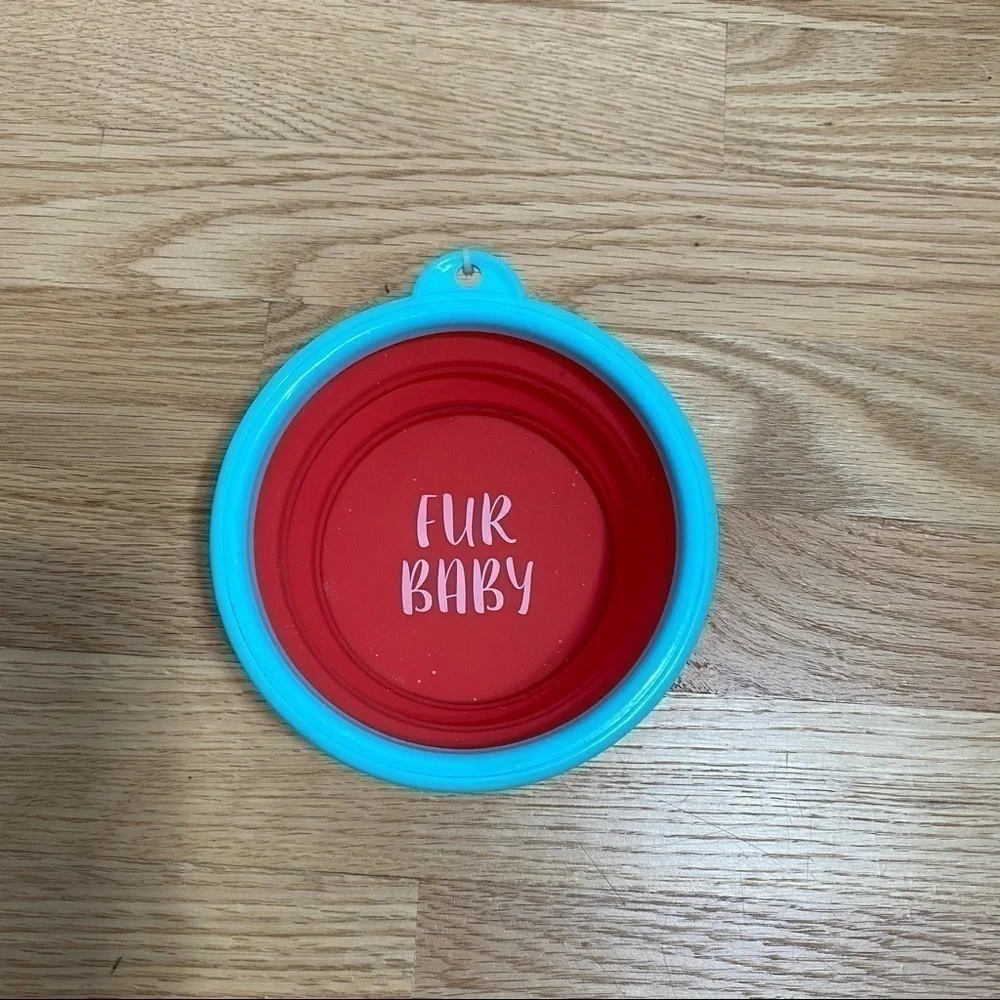 Fur Baby Dog Pet Pop Up Bowl Pet Travel Accessory Blue